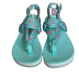 Clarks Arla Nicole Womens Slingback Sandal Flamingo Aqua Print  Women's